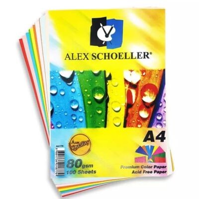 Alex Renkli Fotokopi Kağıdı A 4 10 Renk 100 Lü Karışık Alx-779