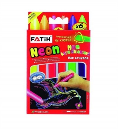 Fatih Kalem Mum Boyası Jumbo Neon Wax Crayon 6 Renk