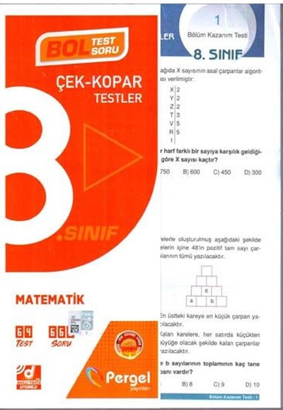 8. Sınıf Matematik Çek Kopar Testler Pergel Yayınları