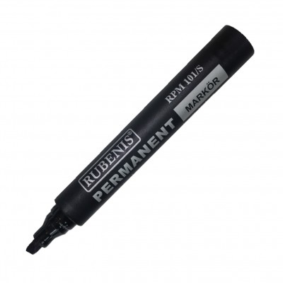Rubenıs Permanent Koli Kalemi Kesik Uçlu Siyah